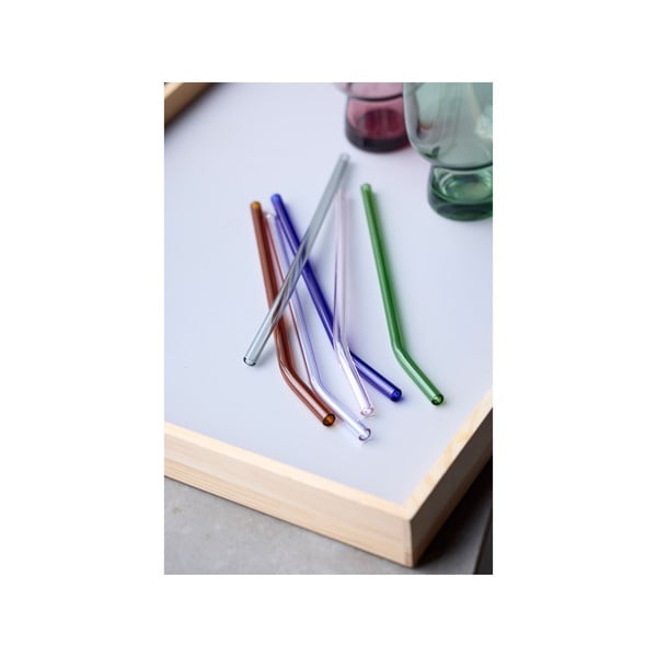 Sklenené slamky v súprave 4 ks s čistiacou kefkou – Lyngby Glas-image-2