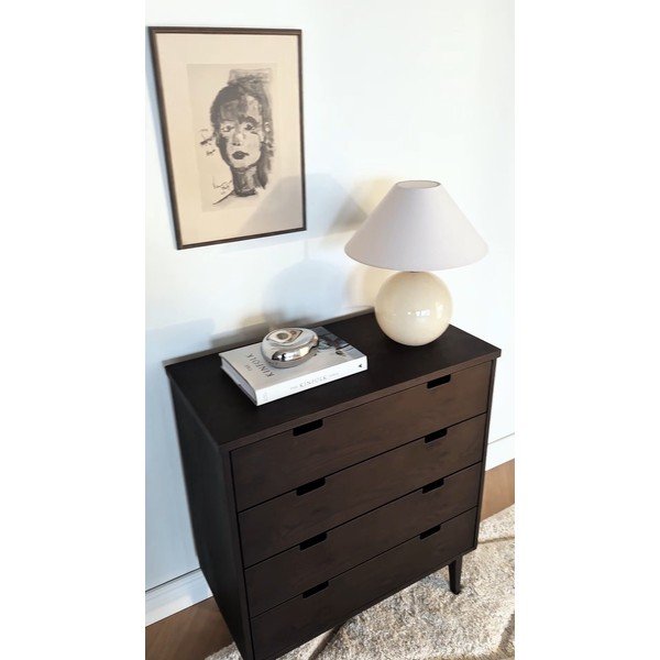 Komoda z dubového dreva v tmavo prírodnej farbe 75x85x38 cm Garrison – Rowico-image-1