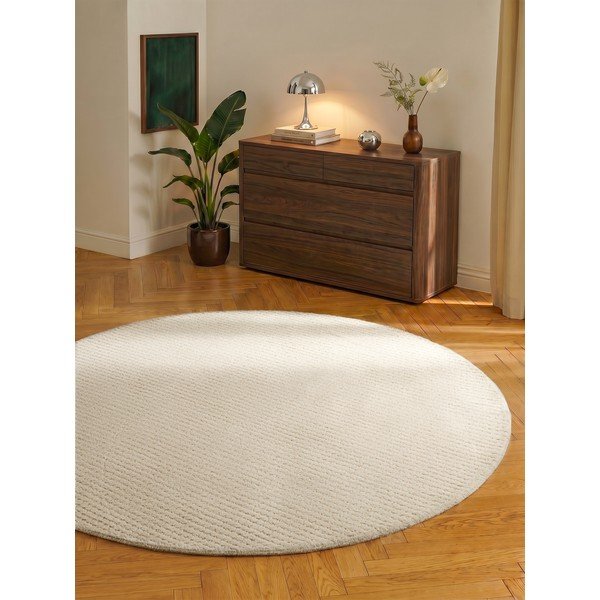 Krémovobiely vlnený okrúhly koberec ø 160 cm Eloise – Hanse Home-image-2