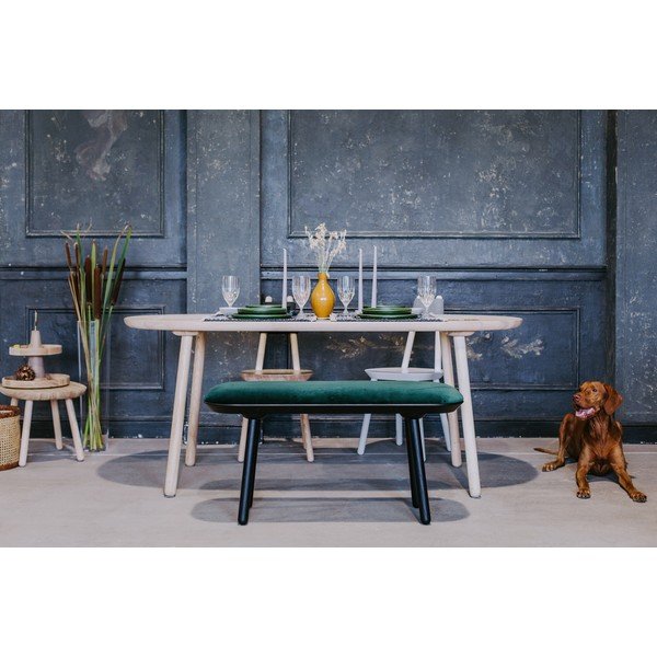 Zeleno-čierna zamatová lavica EMKO Naïve, 140 cm-image-3