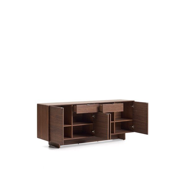 Tmavohnedá komoda v dekore orecha 194,5x78x45 cm Norlen – Kave Home-image-4