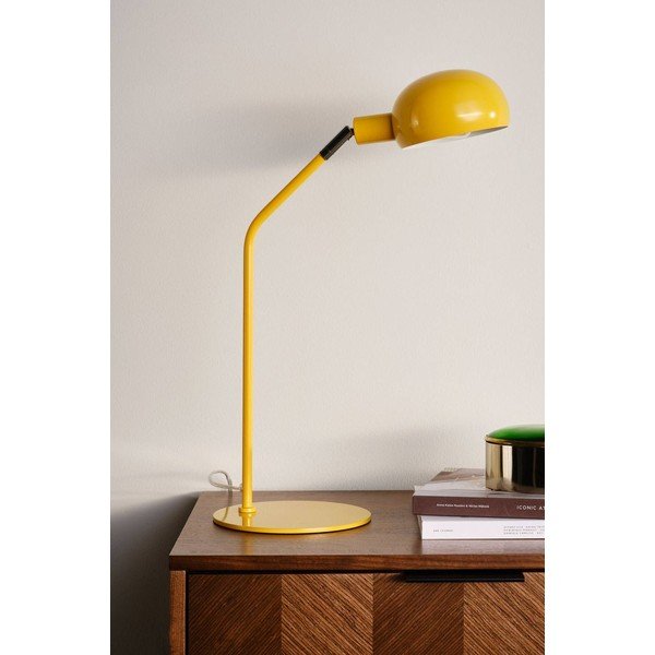 Žltá oceľová stolová lampa s ohýbateľnou konštrukciou (výška  59 cm) Lincon – Jotex-image-2
