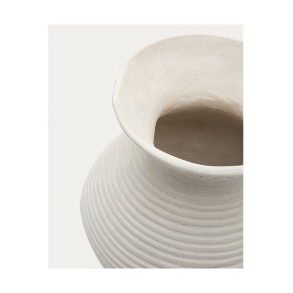 Krémovobiela vysoká váza z papiermaša (výška  51 cm) Pria – Kave Home-image-3
