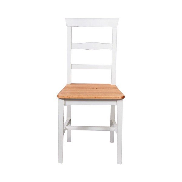Biela buková stolička so svetlohnedým sedákom Biscottini Addy-image-1