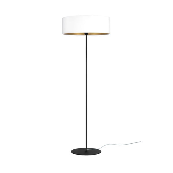 Biela stojacia lampa s detailom v zlatej farbe Sotto Luce Tres XL, ⌀ 45 cm