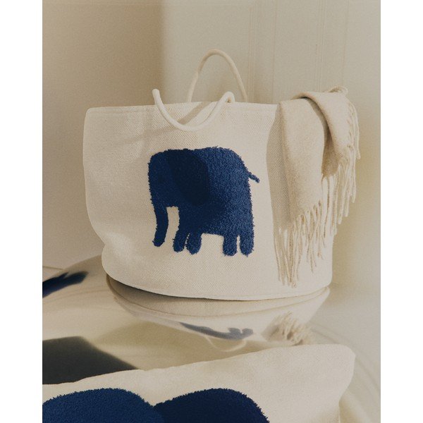 Slonovinový látkový detský kôš na hračky ø 45x30 cm Tandani – Kave Home-image-2