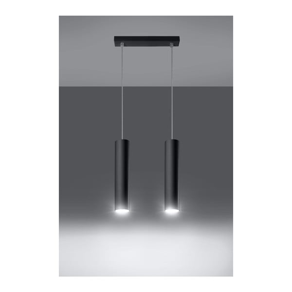 Čierne kovové závesné svietidlo Castro – Sollux-image-1