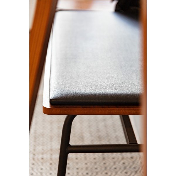 Čierna/hnedá lavica z imitácie kože Carabel – Kave Home-image-4