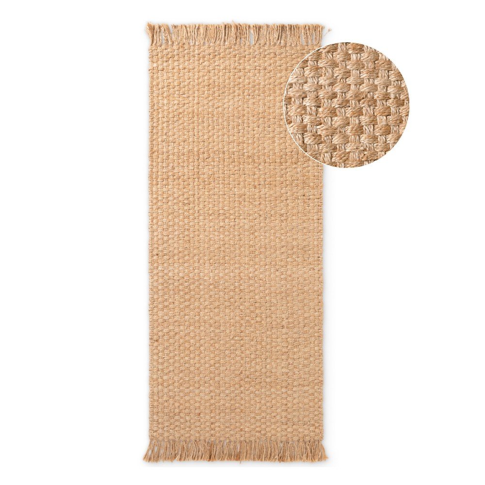 Obojstranný/ručne tkaný jutový behúň v prírodnej farbe 80x200 cm Fjord – Hanse Home