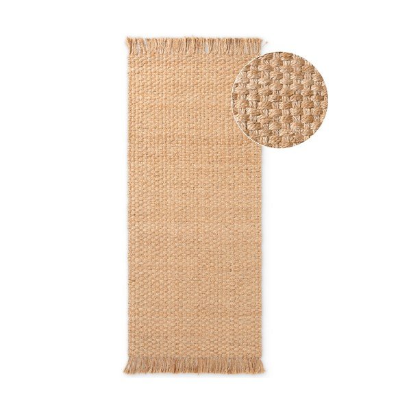 Ručne tkaný jutový behúň v prírodnej farbe 80x200 cm Fjord – Hanse Home