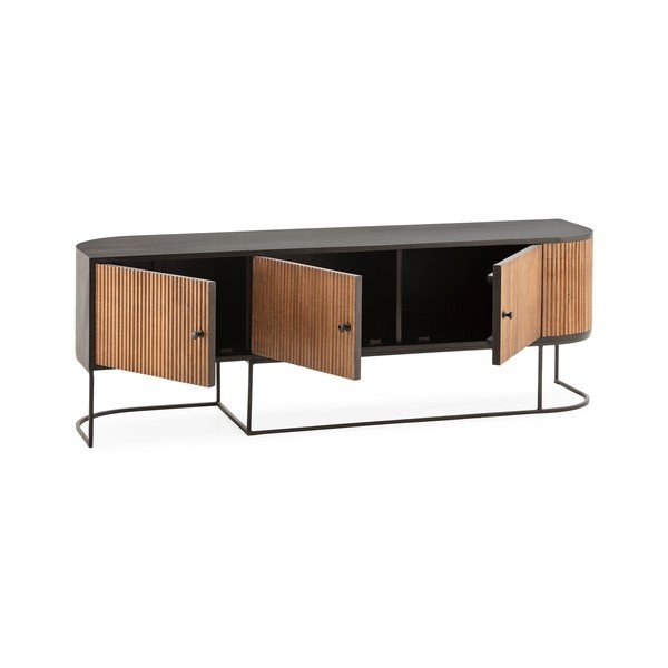 TV stolík z mangového dreva v prírodnej farbe 160x55x40 cm Curve – MOME-image-4