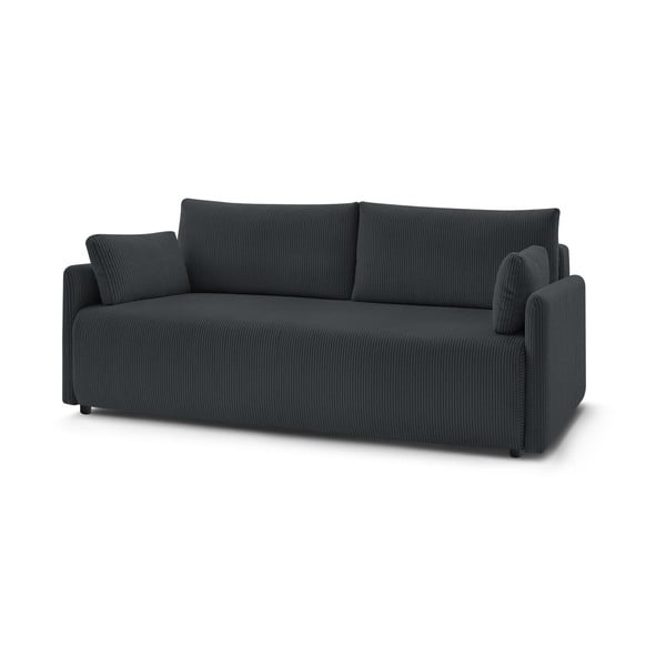Tmavosivá menčestrová rozkladacia pohovka 211 cm Marcel – Bobochic Paris-image-3