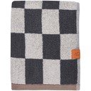 Antracitový/béžový froté uterák z bio bavlny 50x90 cm Retro – Mette Ditmer Denmark