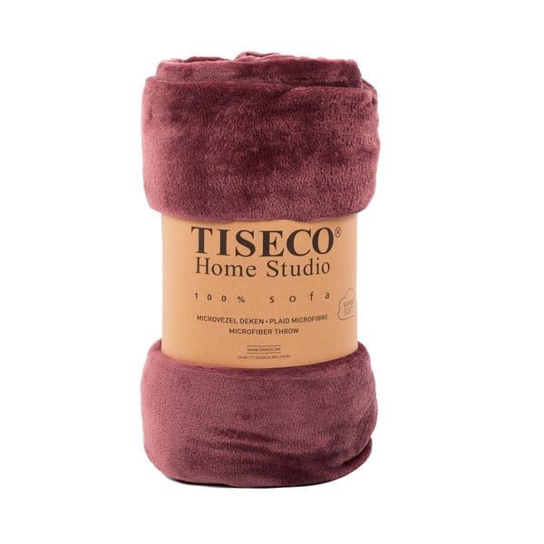 Vínovočervený pléd z mikroplyšu na dvojlôžko 180x220 cm Cosy – Tiseco Home Studio