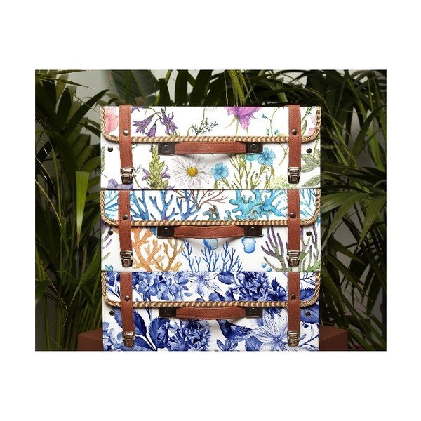 Kufor Surdic Valise Blue Flowers s motívom kvetín, 31 x 40 cm-image-1