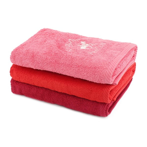 Sada 3 červených uterákov BHPC, 50x100cm