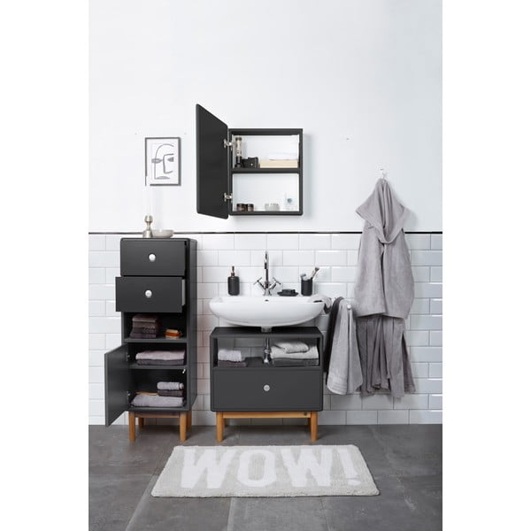 Antracitovosivá vysoká/závesná kúpeľňová skrinka 40x100 cm Color Bath – Tom Tailor-image-3