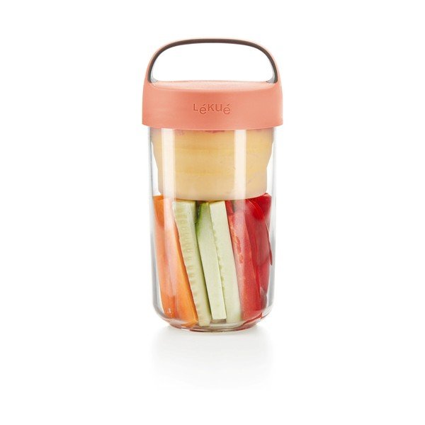 Dóza na polievku s oranžovým viečkom Lékué To Go, 600 ml