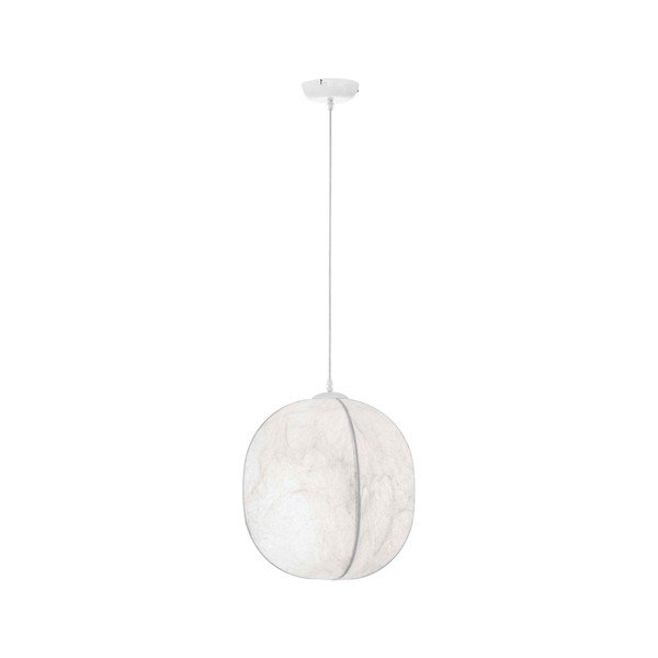 Biele kovové závesné svietidlo s textilným tienidlom ø 42 cm Pierida – Nova Luce