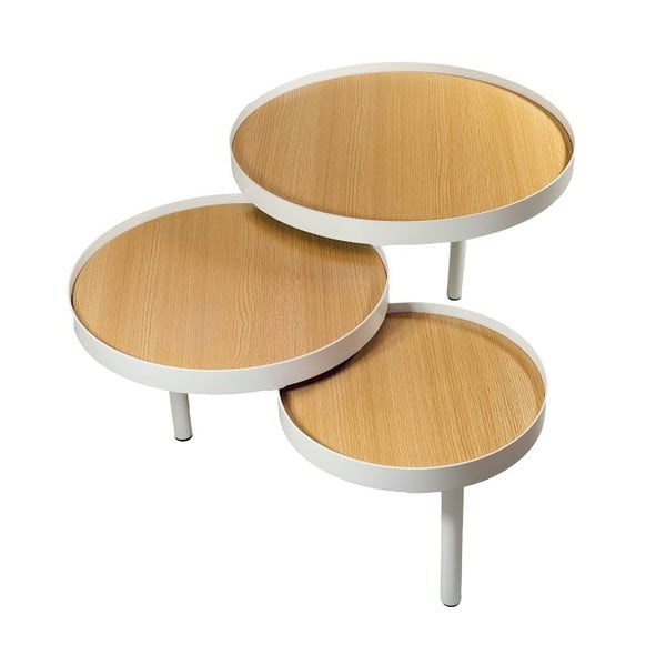 Trojitý odkladací stolík Fisura Triplex Natural