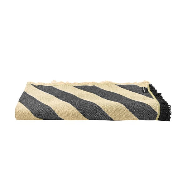 Čierno-béžový pléd na dvojlôžko 240x240 cm Black Lines - Really Nice Things-image-2