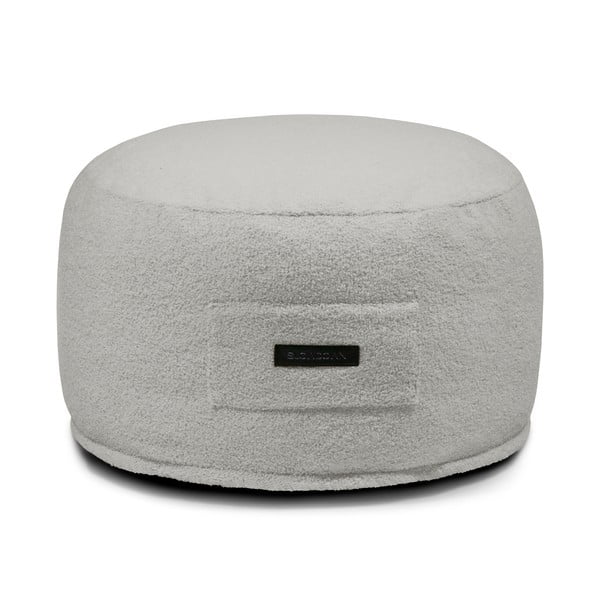 Svetlosivý taburet z textílie buklé Om 60 – SLOWDOWN