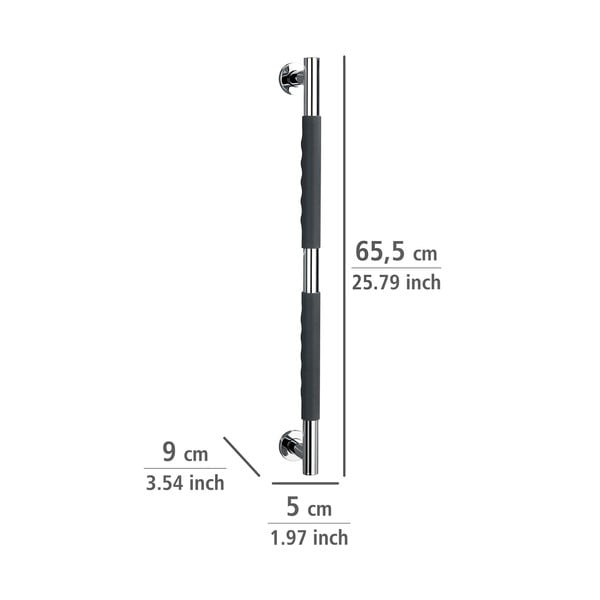 Nástenné madlo do kúpeľne z nehrdzavejúcej ocele Secura – Wenko-image-2