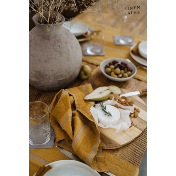 Ľanové obrúsky v súprave 2 ks Amber Bronze Stripes – Linen Tales-image-2