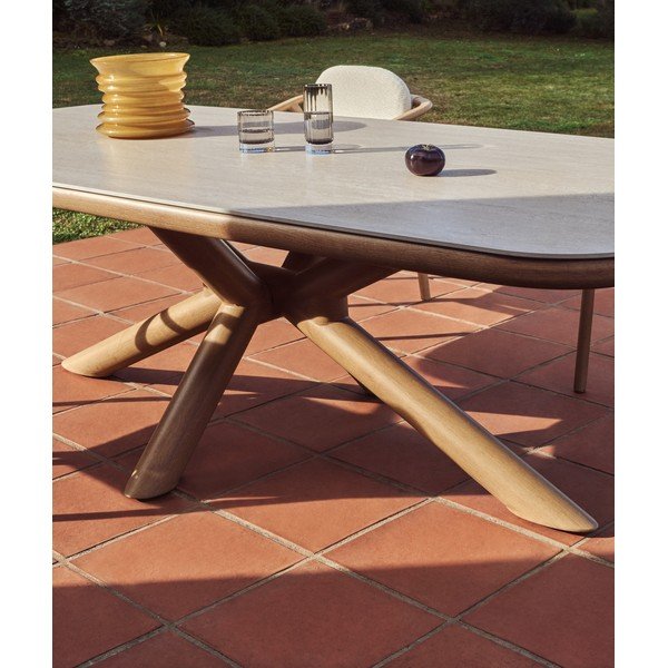 Záhradný jedálenský stôl s keramickou doskou 110x240 cm Mirtia – Kave Home-image-3