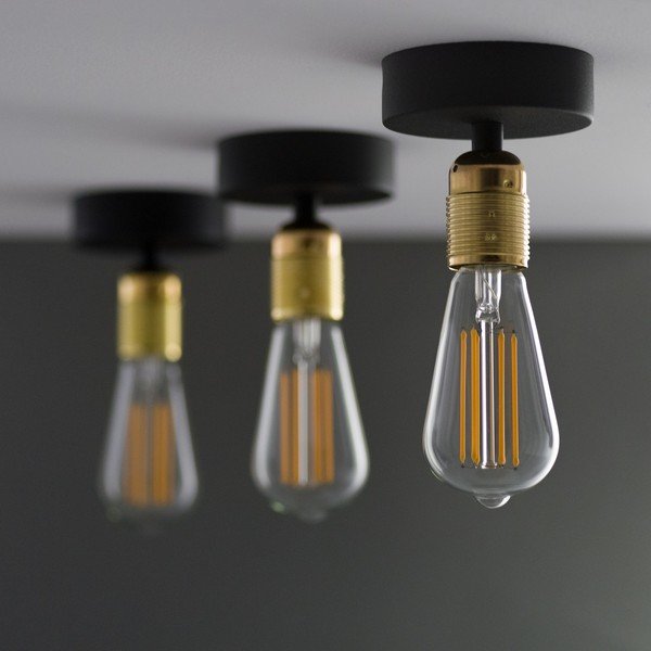 Čierne stropné svietidlo so zlatou objímkou Sotto Luce Uno-image-3