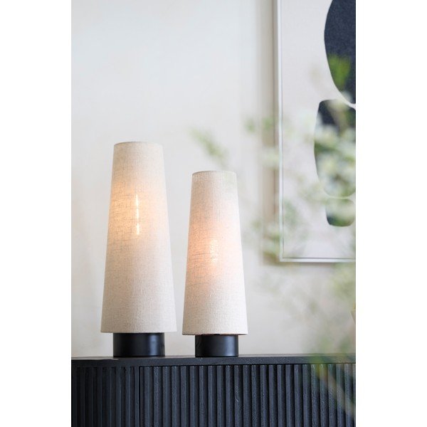 Béžová kovová stolová lampa s textilným tienidlom (výška  42 cm) Howie – Light & Living-image-1