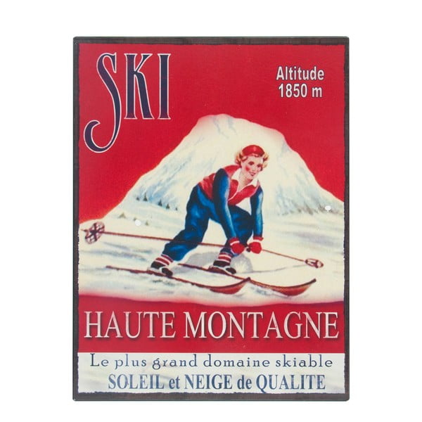 Nástenná ceduľa Antic Line Ski, 25 x 33 cm