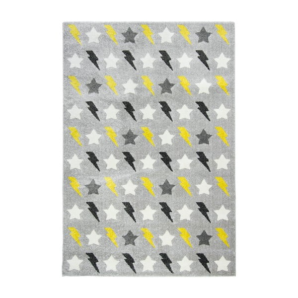 Detský sivý koberec Nattiot Bolt, 120 × 170 cm