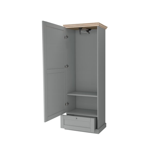 Sivá šatníková skriňa 60x180 cm Binz – Støraa-image-2