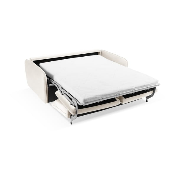 Krémová zamatová rozkladacia pohovka 214 cm Vienna – Cosmopolitan Design-image-4