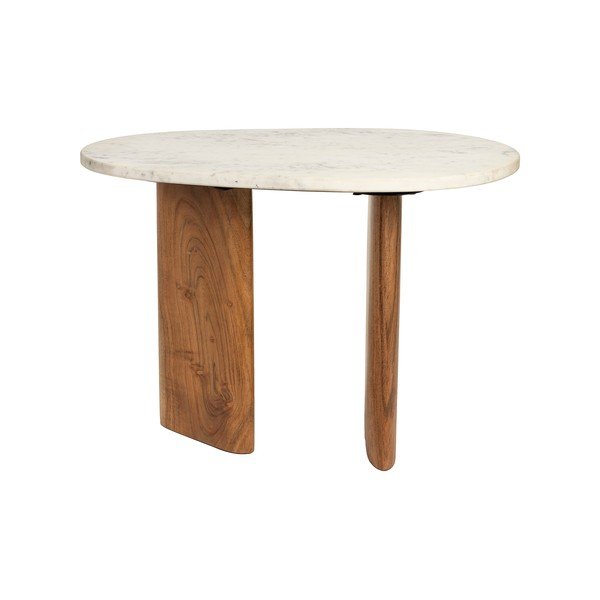 Odkladací stolík s mramorovou doskou 37x56 cm Tanda – White Label