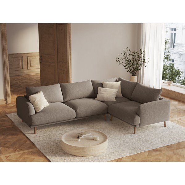 Taupe rohová pohovka (pravý roh/s leňoškou) Naomi – Micadoni -image-1