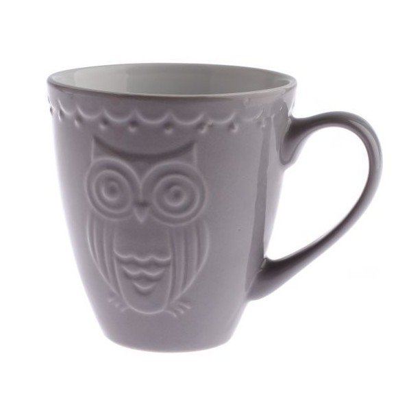 Sivý hrnček Dakls Owl, 530 ml