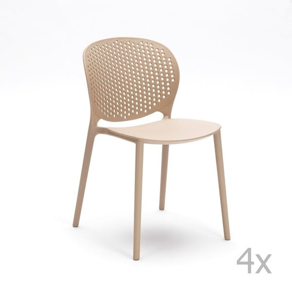 Sada 4 béžových stoličiek Design Twist Gavle