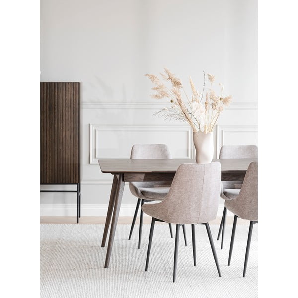 Tmavohnedý rozkladací jedálenský stôl v dekore duba 90x190 cm Yumi – Rowico-image-4