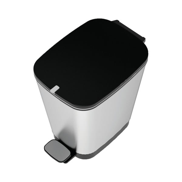Pedálový plastový odpadkový kôš v striebornej farbe 25 l Chic Bin – KIS-image-3