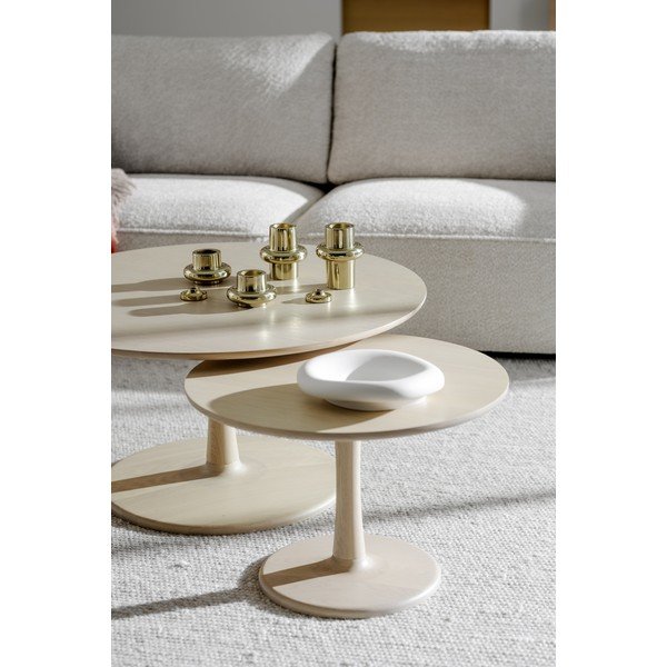 Okrúhly konferenčný stolík v dekore duba v prírodnej farbe 90x90 cm Hobart – Rowico-image-1