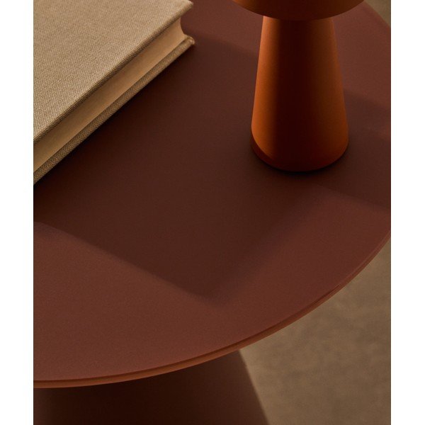 Okrúhly odkladací stolík so sklenenou doskou ø 50 cm Wilshire – Kave Home-image-2