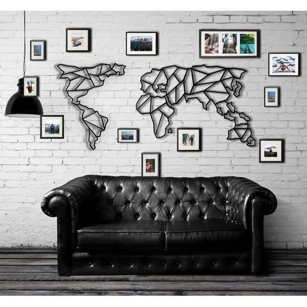 Nástenná kovová dekorácia Map, 60 × 130 cm-image-4