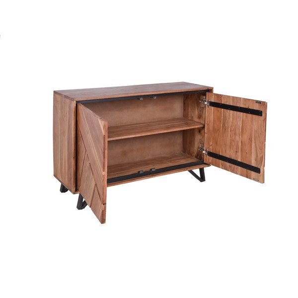 Skrinka z masívu akácie v prírodnej farbe 120x78x40 cm Ambala – Interia Home & Living-image-3