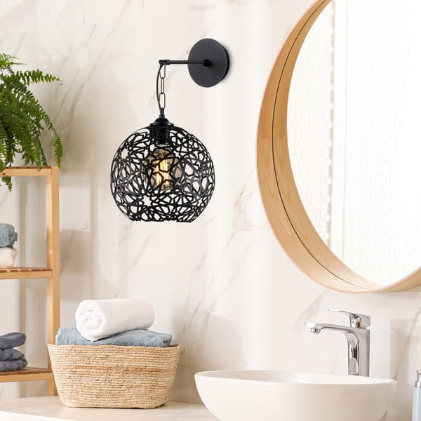 Čierne nástenné svietidlo ø 25 cm Fellini – Opviq lights-image-1