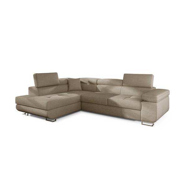 Béžová rozkladacia/s úložným priestorom rohová pohovka (ľavý roh/do L) Anton – ELTAP-image-2