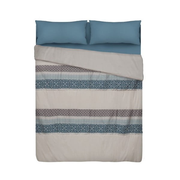 Modrá prikrývka cez posteľ Unimasa, 240 x 260 cm
