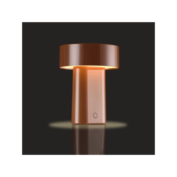 Koňakovohnedá plastová LED stolová lampa (výška 18 cm) Oblong – Zone-image-2