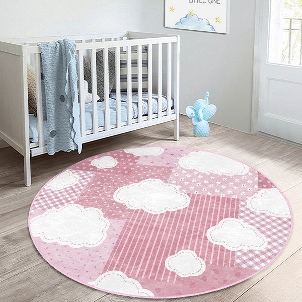 Ružový detský koberec ø 100 cm Comfort – Mila Home-image-2